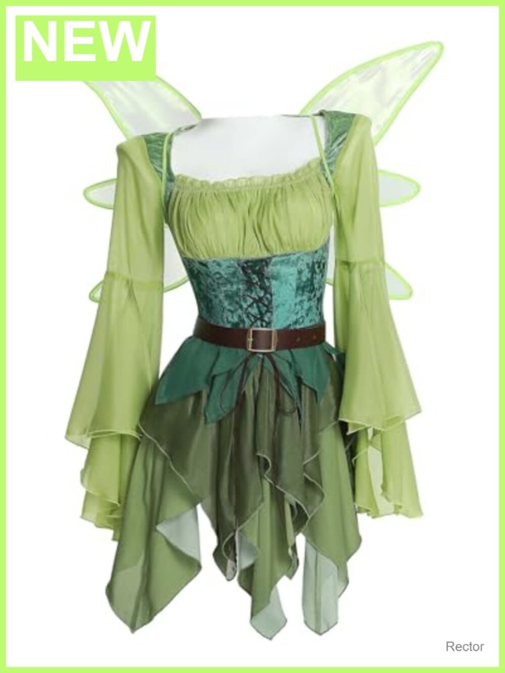 Women's Elf Medieval Dress Fairy Viking Cosplay Costume Chiffon Velvet PU